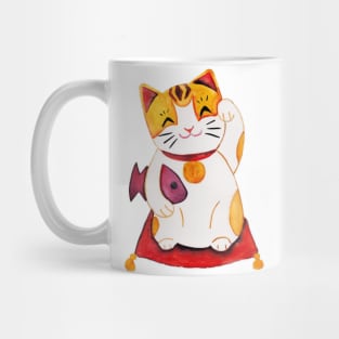 Watercolor - Japanese lucky cat Mug